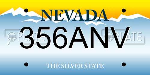 356ANV Nevada License Plate