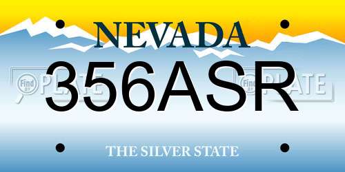 356ASR Nevada License Plate