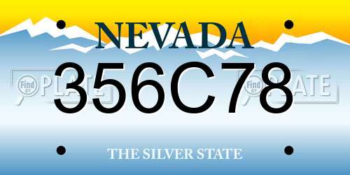 356C78 Nevada License Plate