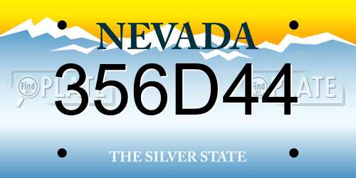 356D44 Nevada License Plate