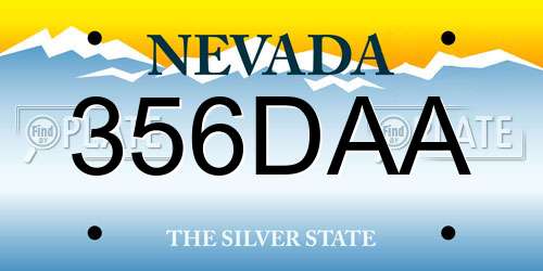 356DAA Nevada License Plate
