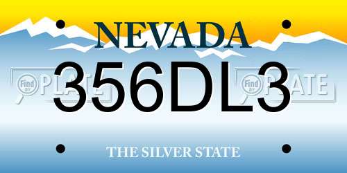 356DL3 Nevada License Plate