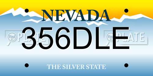 356DLE Nevada License Plate
