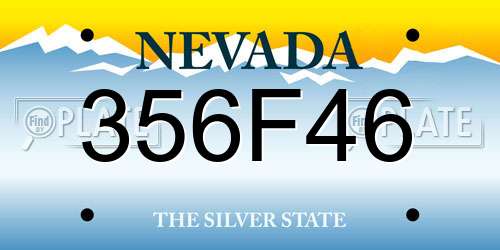 356F46 Nevada License Plate