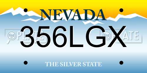 356LGX Nevada License Plate