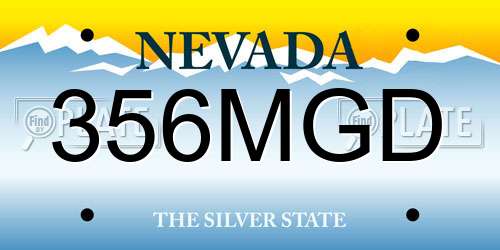 356MGD Nevada License Plate