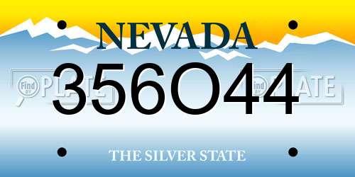 356O44 Nevada License Plate