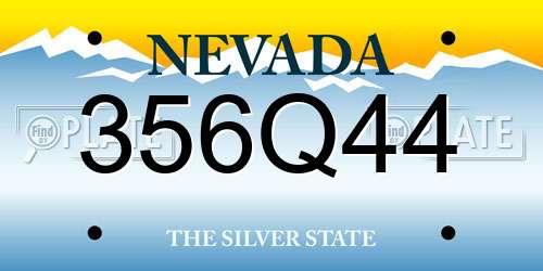 356Q44 Nevada License Plate