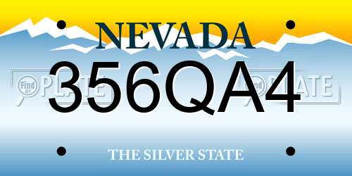 356QA4 Nevada License Plate