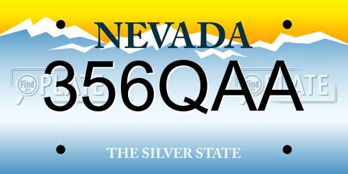 356QAA Nevada License Plate