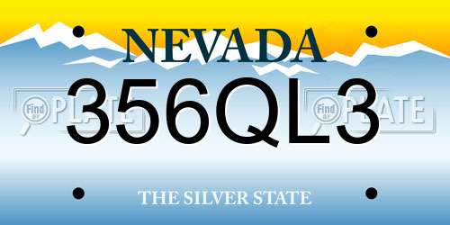 356QL3 Nevada License Plate