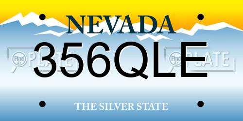 356QLE Nevada License Plate