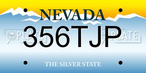 356TJP Nevada License Plate