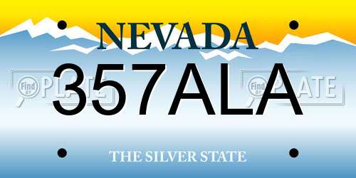 357ALA Nevada License Plate
