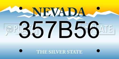357B56 Nevada License Plate