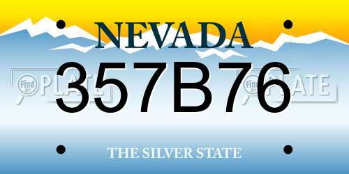 357B76 Nevada License Plate