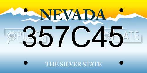 357C45 Nevada License Plate