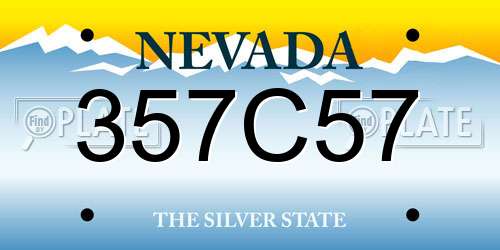 357C57 Nevada License Plate