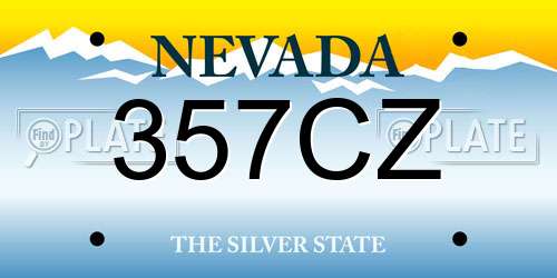 357CZ Nevada License Plate