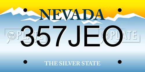 357JEO Nevada License Plate