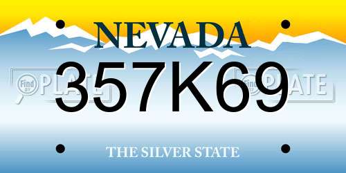 357K69 Nevada License Plate
