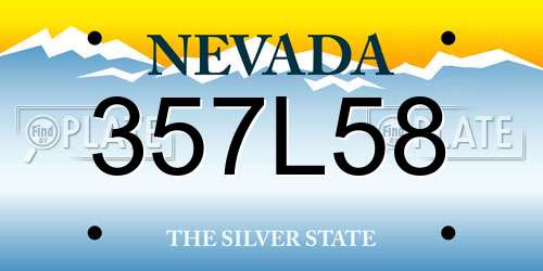 357L58 Nevada License Plate