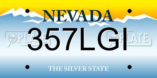 357LGI Nevada License Plate