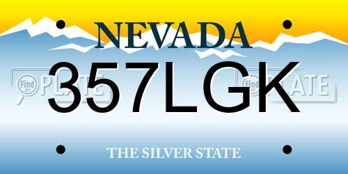 357LGK Nevada License Plate