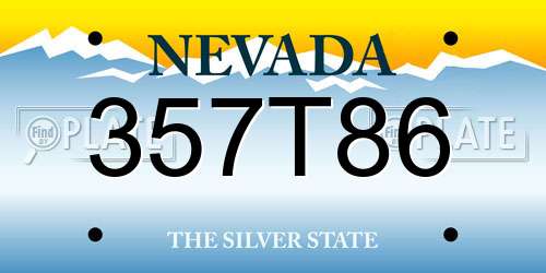 357T86 Nevada License Plate
