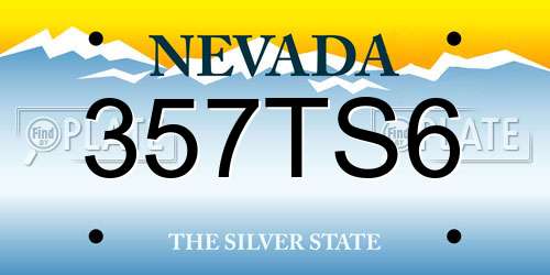 357TS6 Nevada License Plate