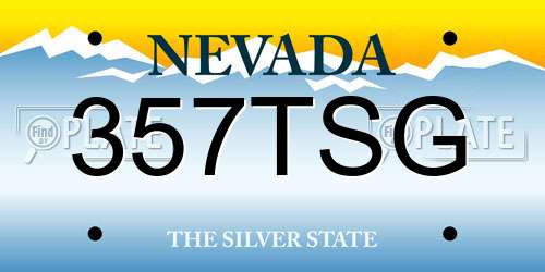 357TSG Nevada License Plate