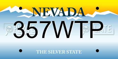 357WTP Nevada License Plate