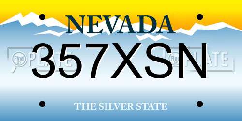 357XSN Nevada License Plate
