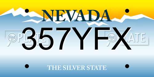 357YFX Nevada License Plate
