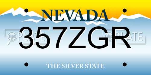 357ZGR Nevada License Plate
