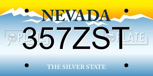 357ZST Nevada License Plate