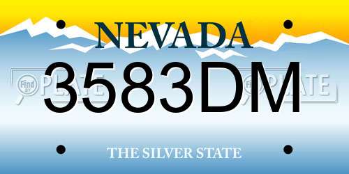 3583DM Nevada License Plate