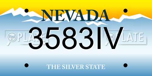 3583IV Nevada License Plate