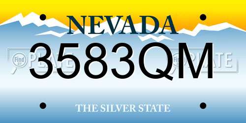 3583QM Nevada License Plate