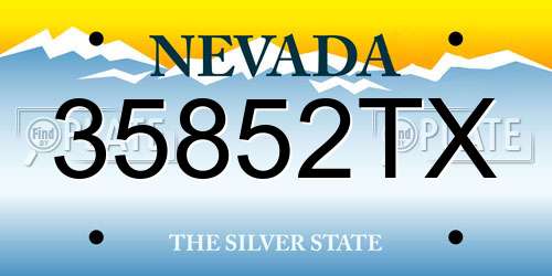 35852TX Nevada License Plate