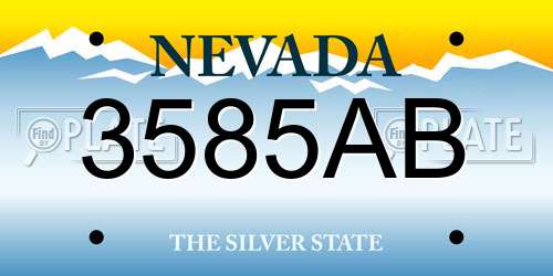 3585AB Nevada License Plate