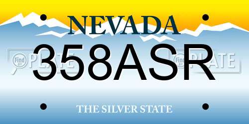 358ASR Nevada License Plate