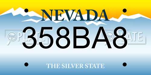 358BA8 Nevada License Plate