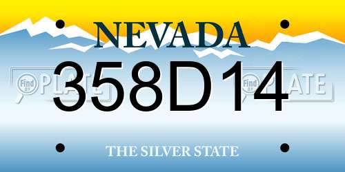 358D14 Nevada License Plate