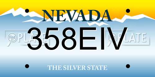 358EIV Nevada License Plate