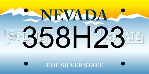 358H23 Nevada License Plate