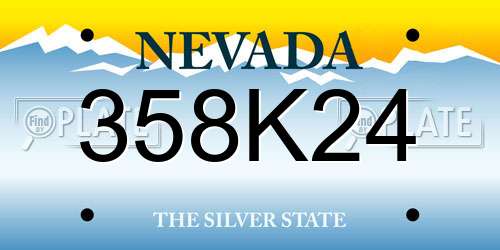 358K24 Nevada License Plate