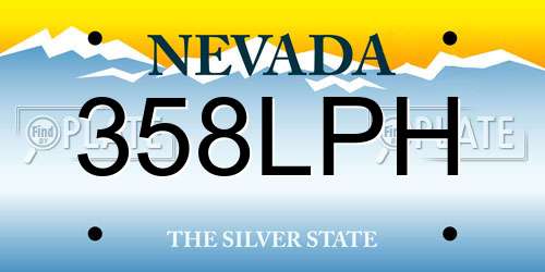 358LPH Nevada License Plate
