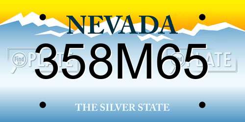 358M65 Nevada License Plate