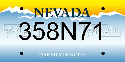 358N71 Nevada License Plate